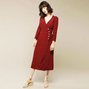 Rouje Gabon Dress in Bordeaux. Size 38. Never worn!
